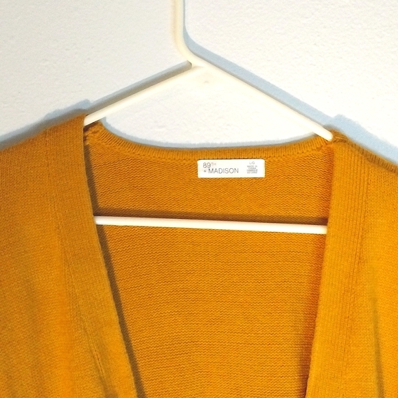 89th + Madison SPICY Mustard L/G  Cardigan with pockets Soft & Long - Picture 4 of 6